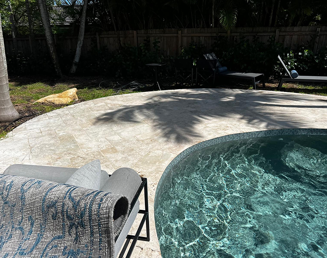Pool deck pressure washing
