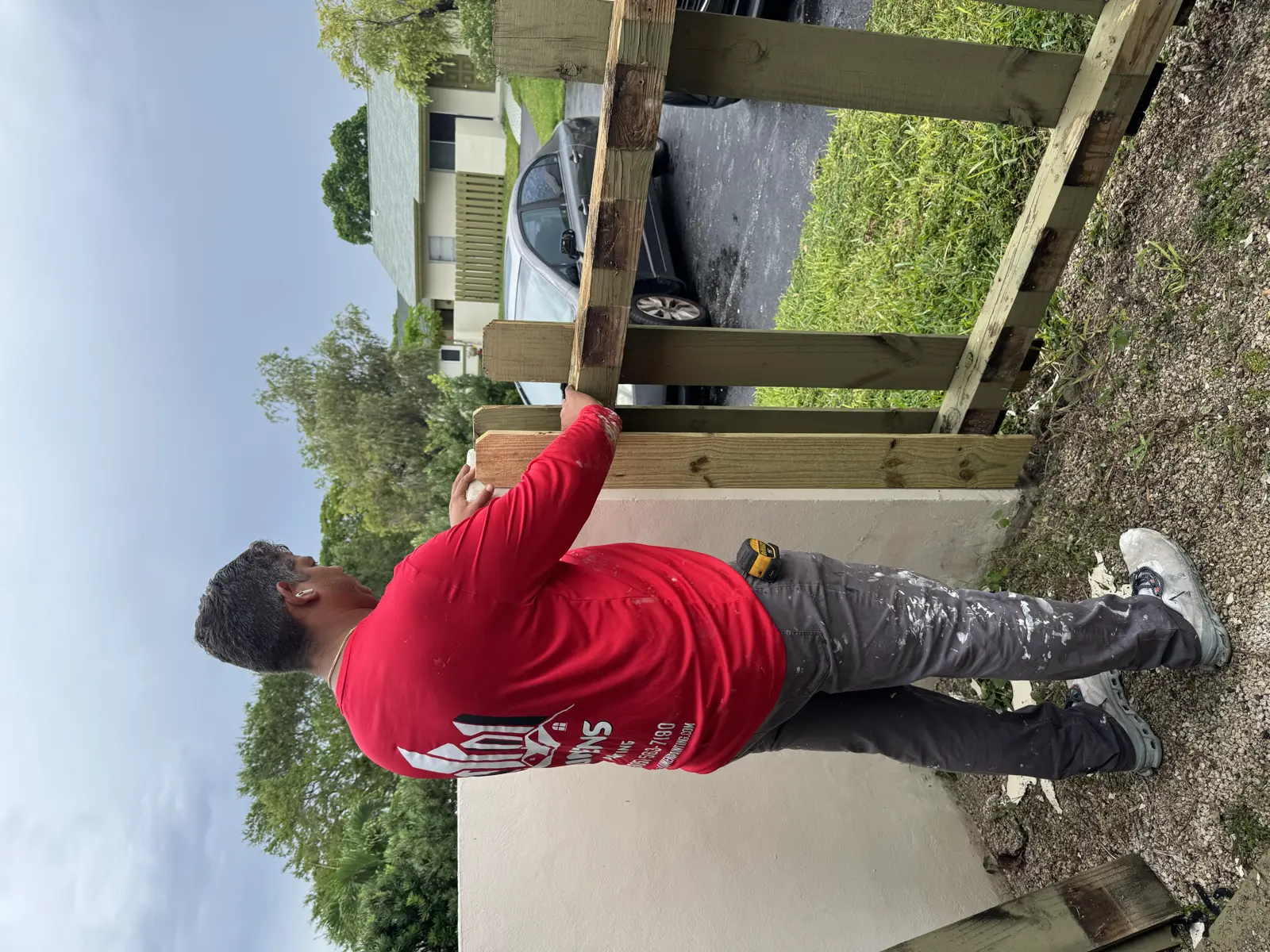 Wood Fence Repair and Painting, handyman services project photo 55