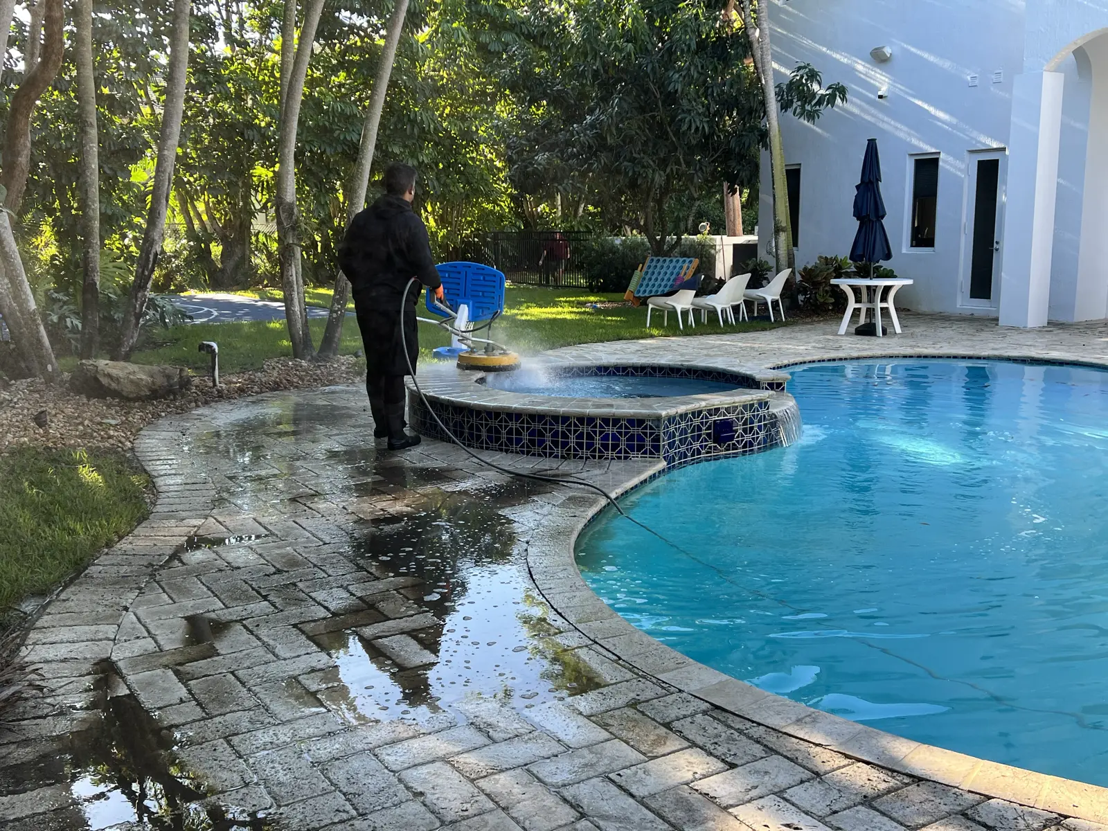 Pinecrest Driveway and Pool Deck Pressure Washing, pressure washing project photo 2