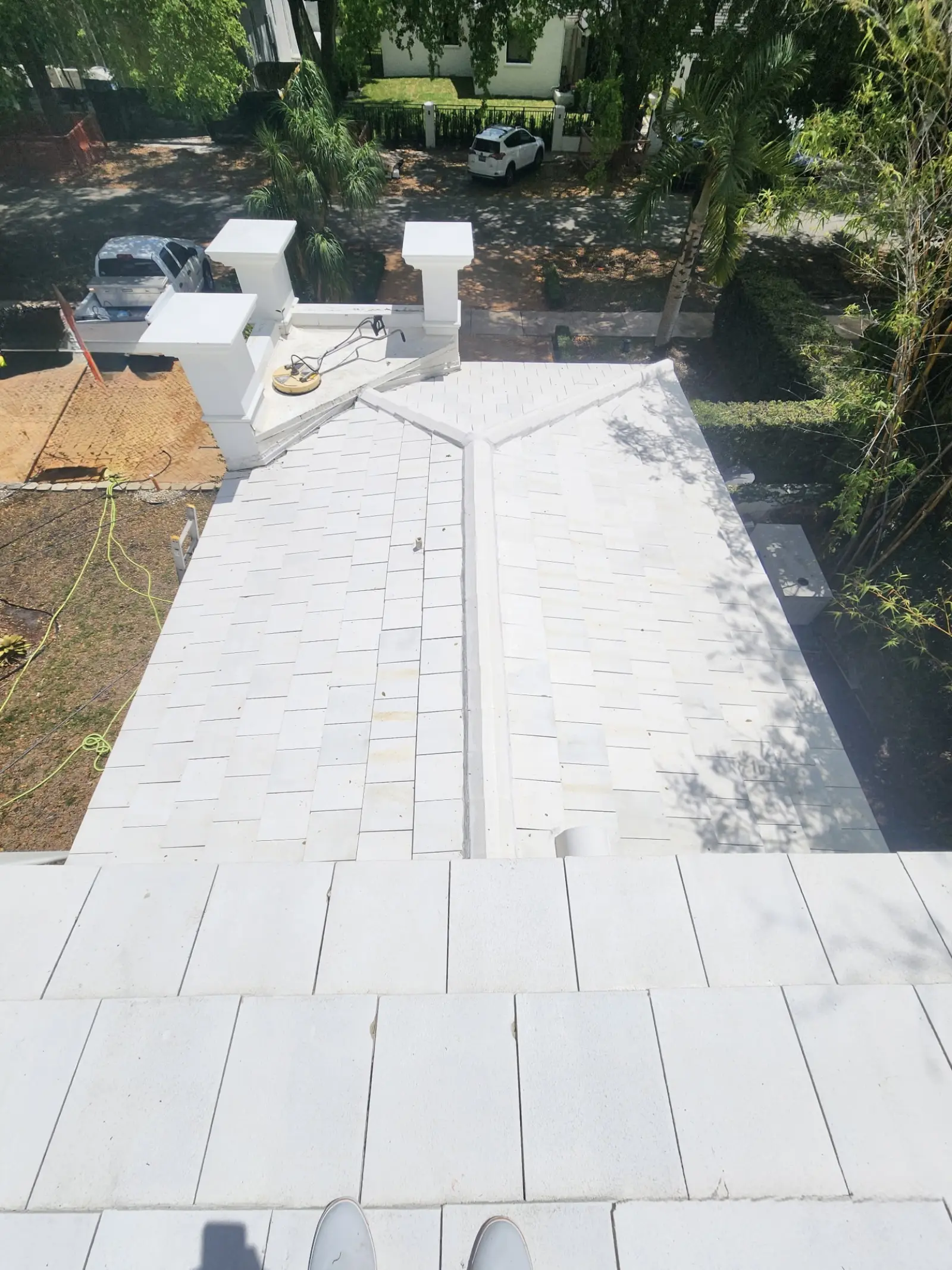 White Tile Roof Cleaning and Restoration, pressure washing project photo 9