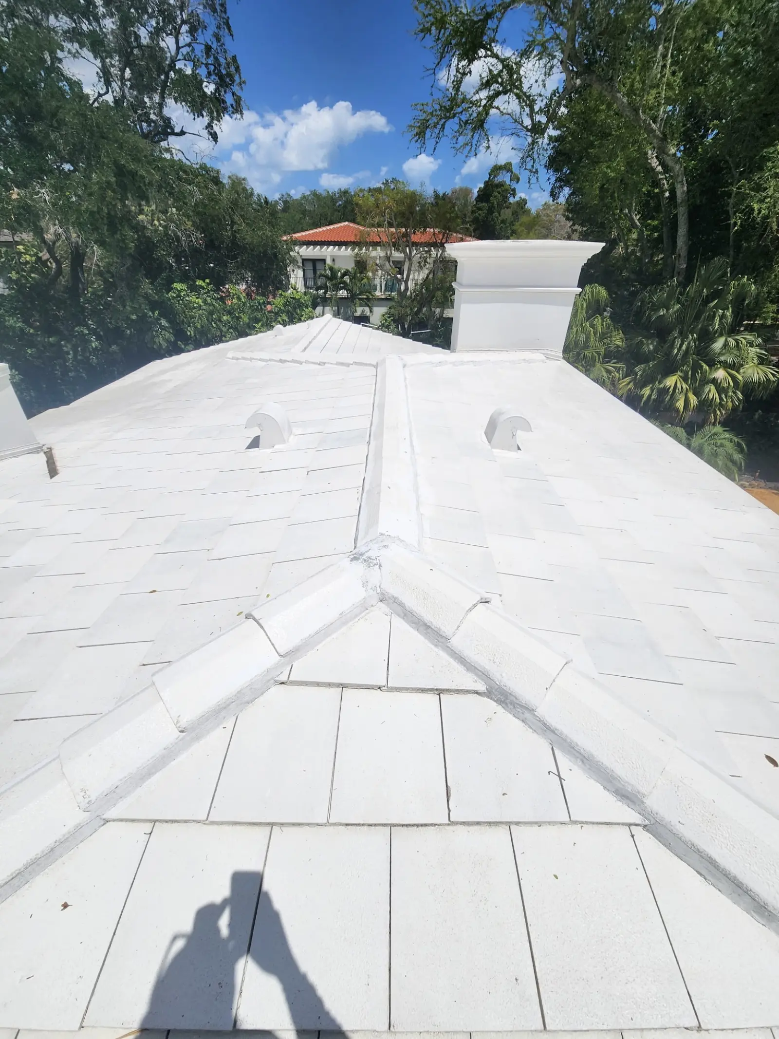 White Tile Roof Cleaning and Restoration, pressure washing project photo 10