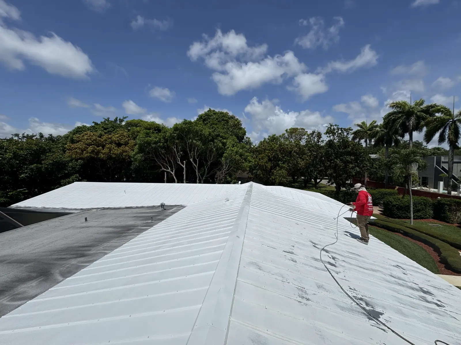 White Metal Roof Coating Restoration, roof coating project photo 72