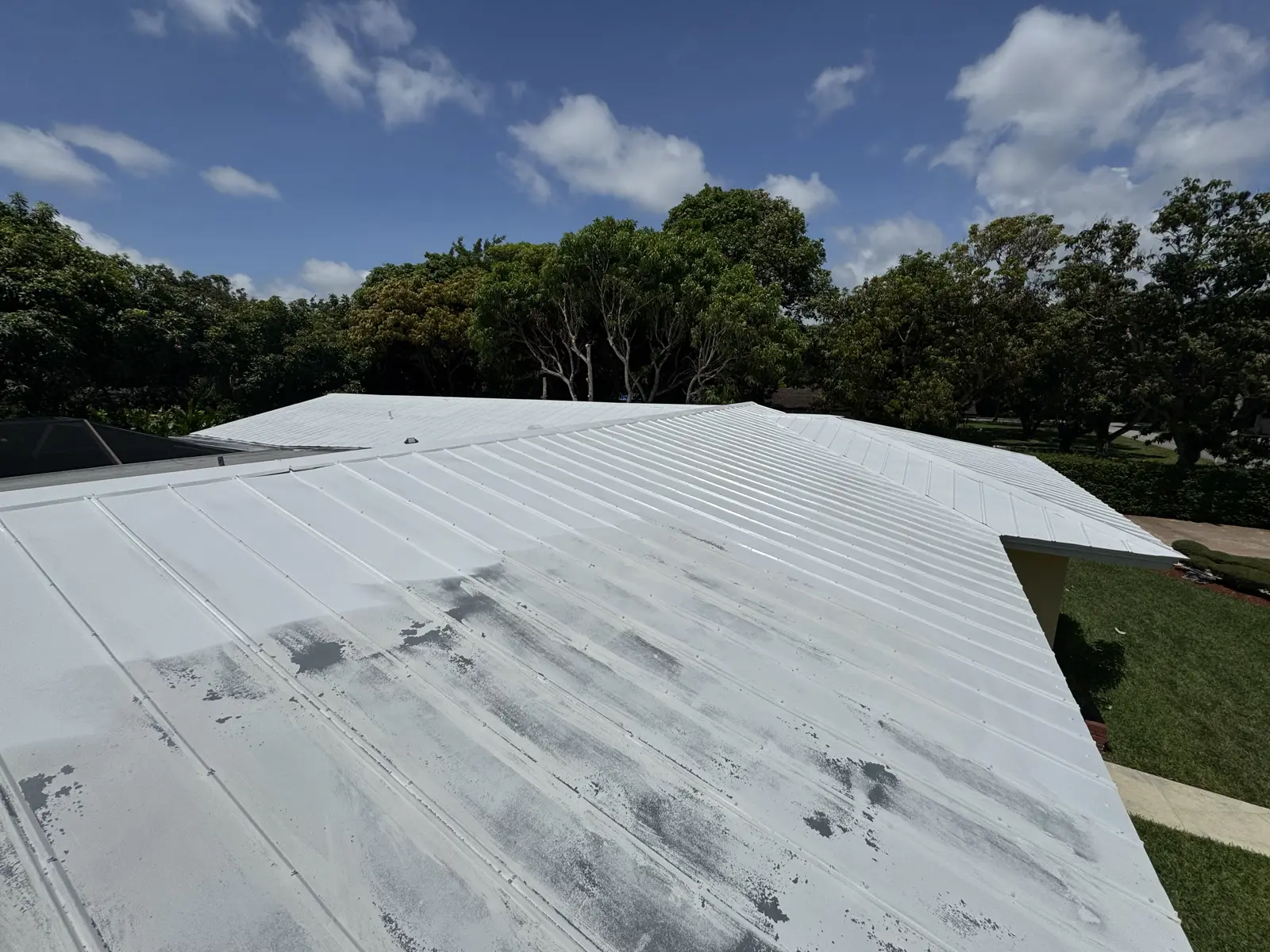 White Metal Roof Coating Restoration, roof coating project photo 73