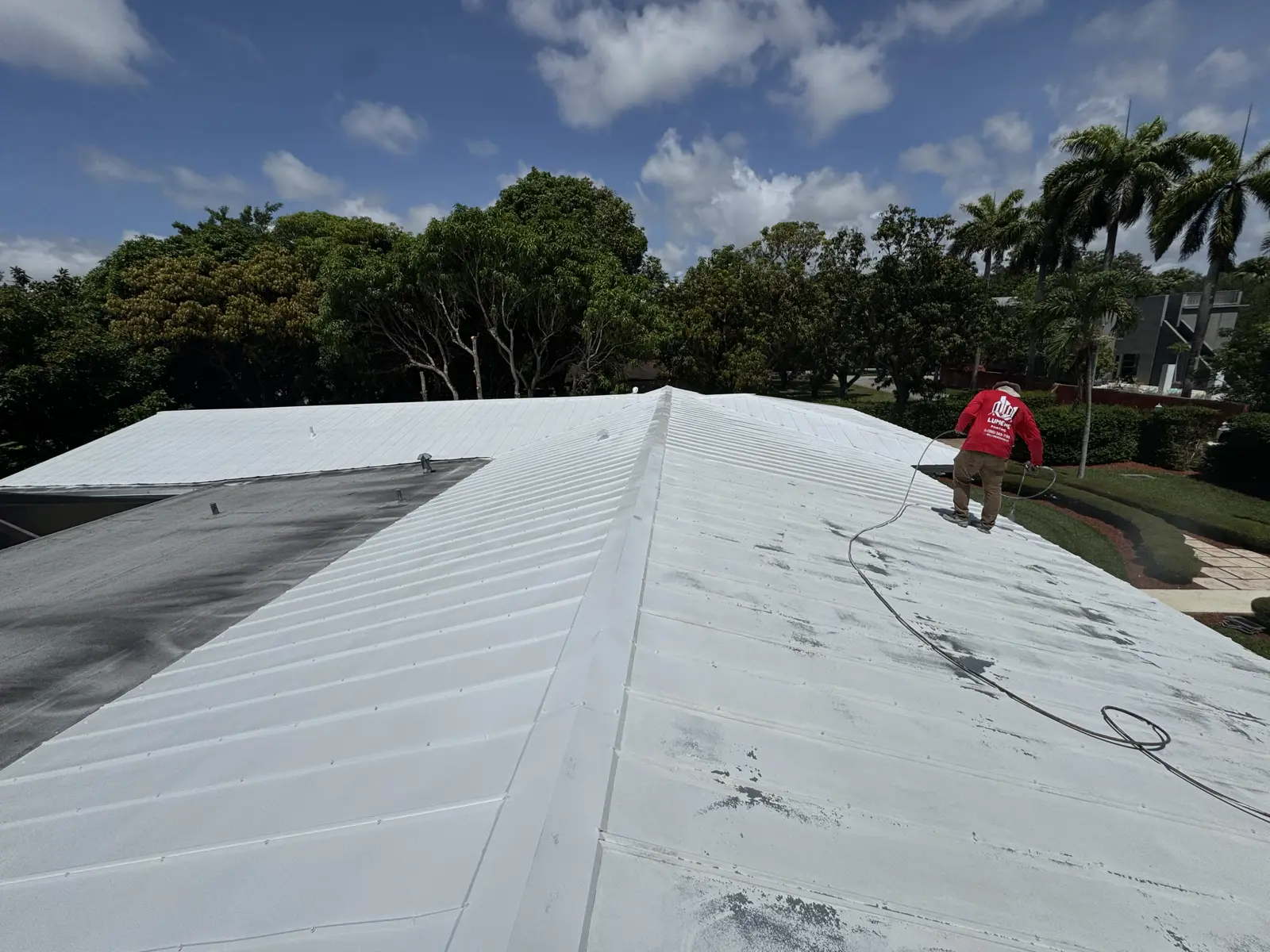 White Metal Roof Coating Restoration, roof coating project photo 77