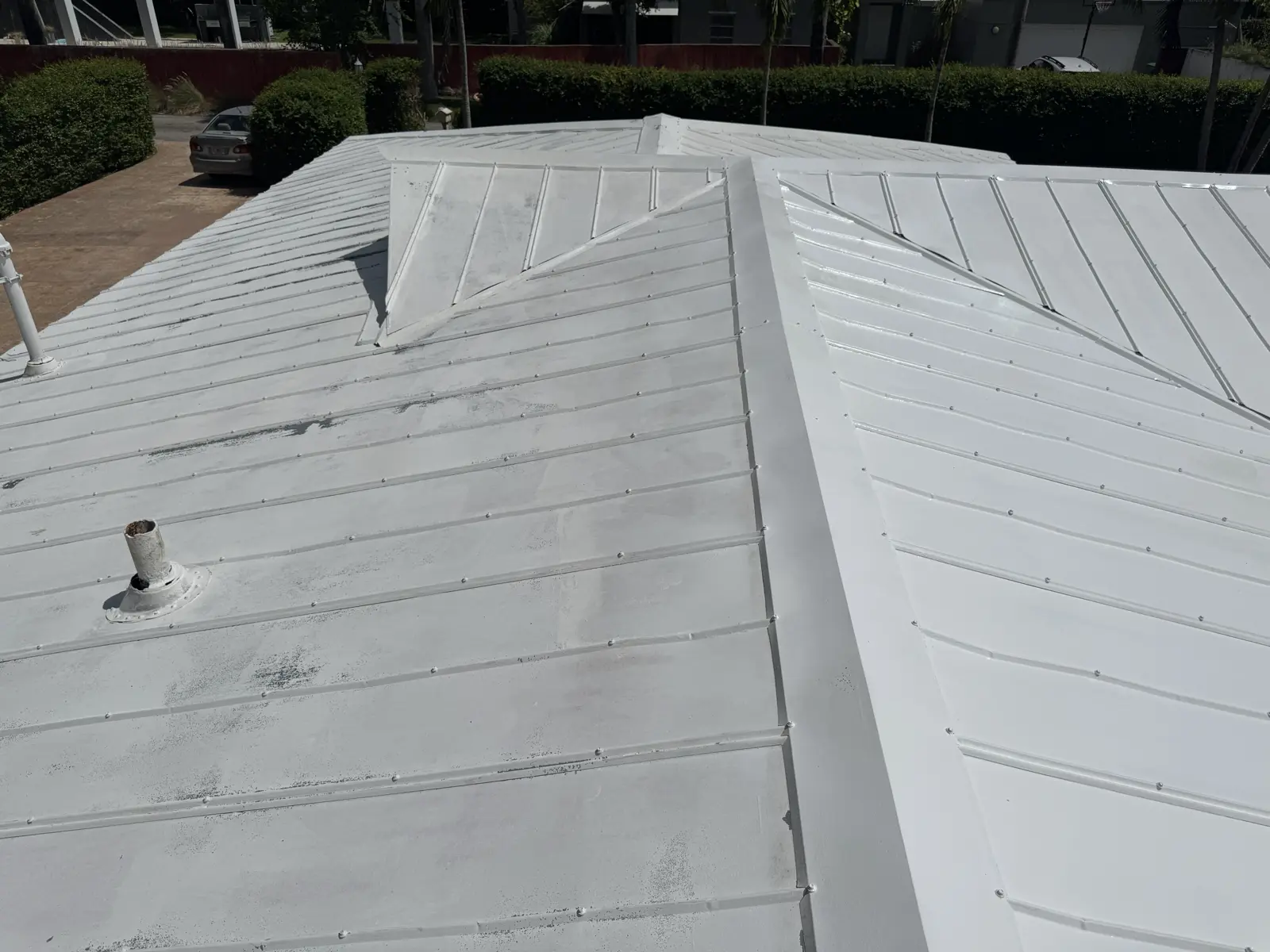 White Metal Roof Coating Restoration, roof coating project photo 90