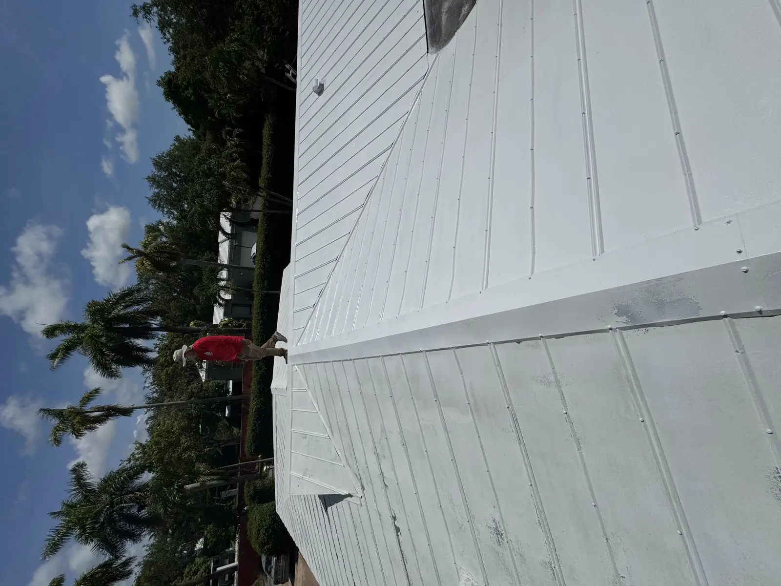 White Metal Roof Coating Restoration, roof coating project photo 91