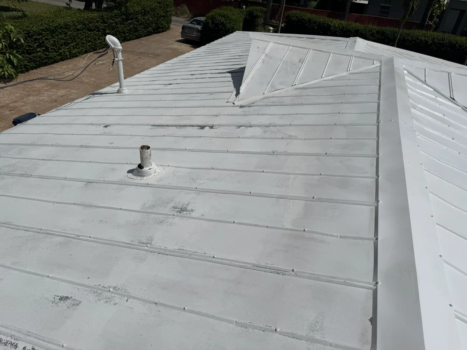 White Metal Roof Coating Restoration, roof coating project photo 92