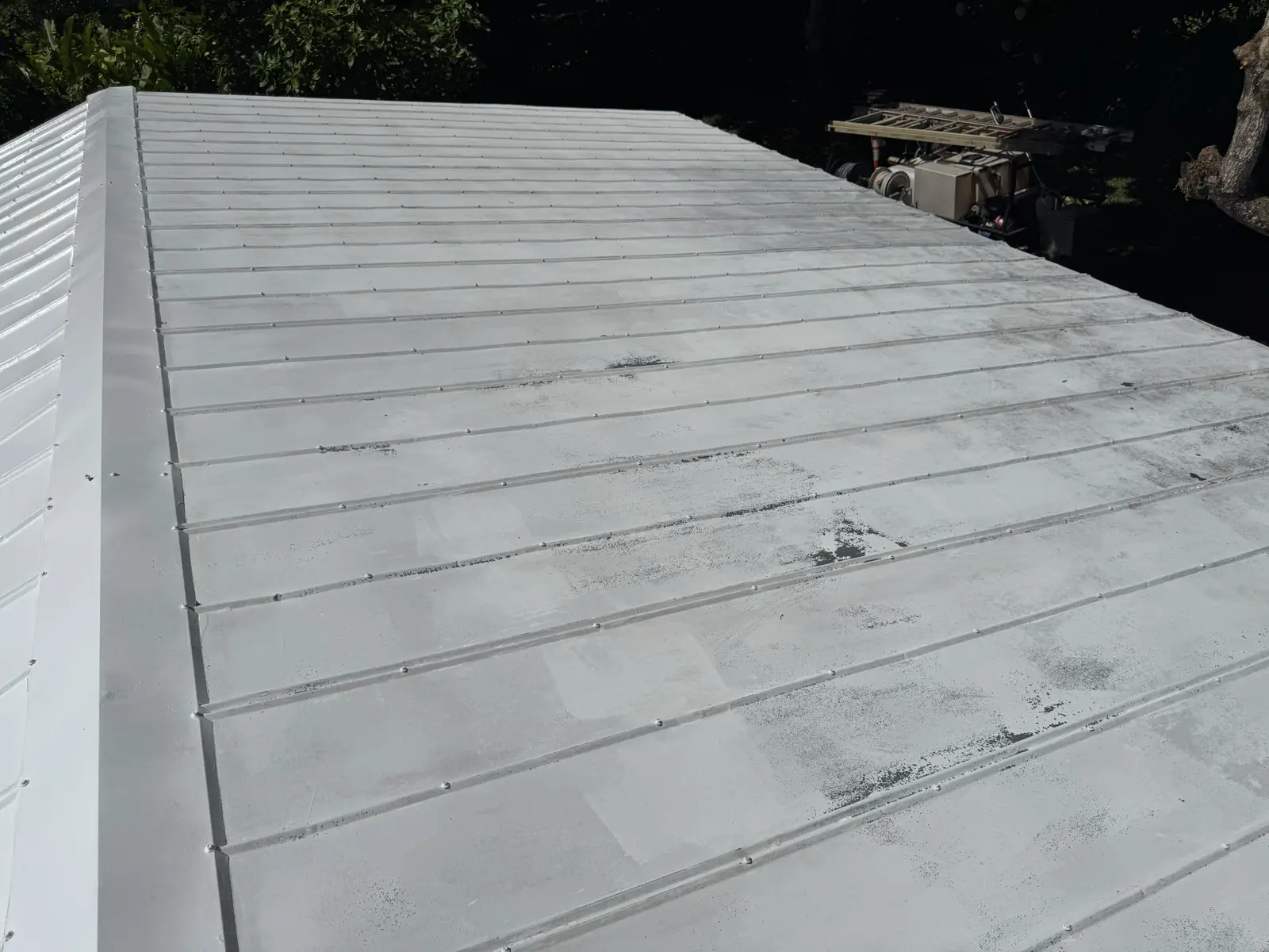 White Metal Roof Coating Restoration, roof coating project photo 96