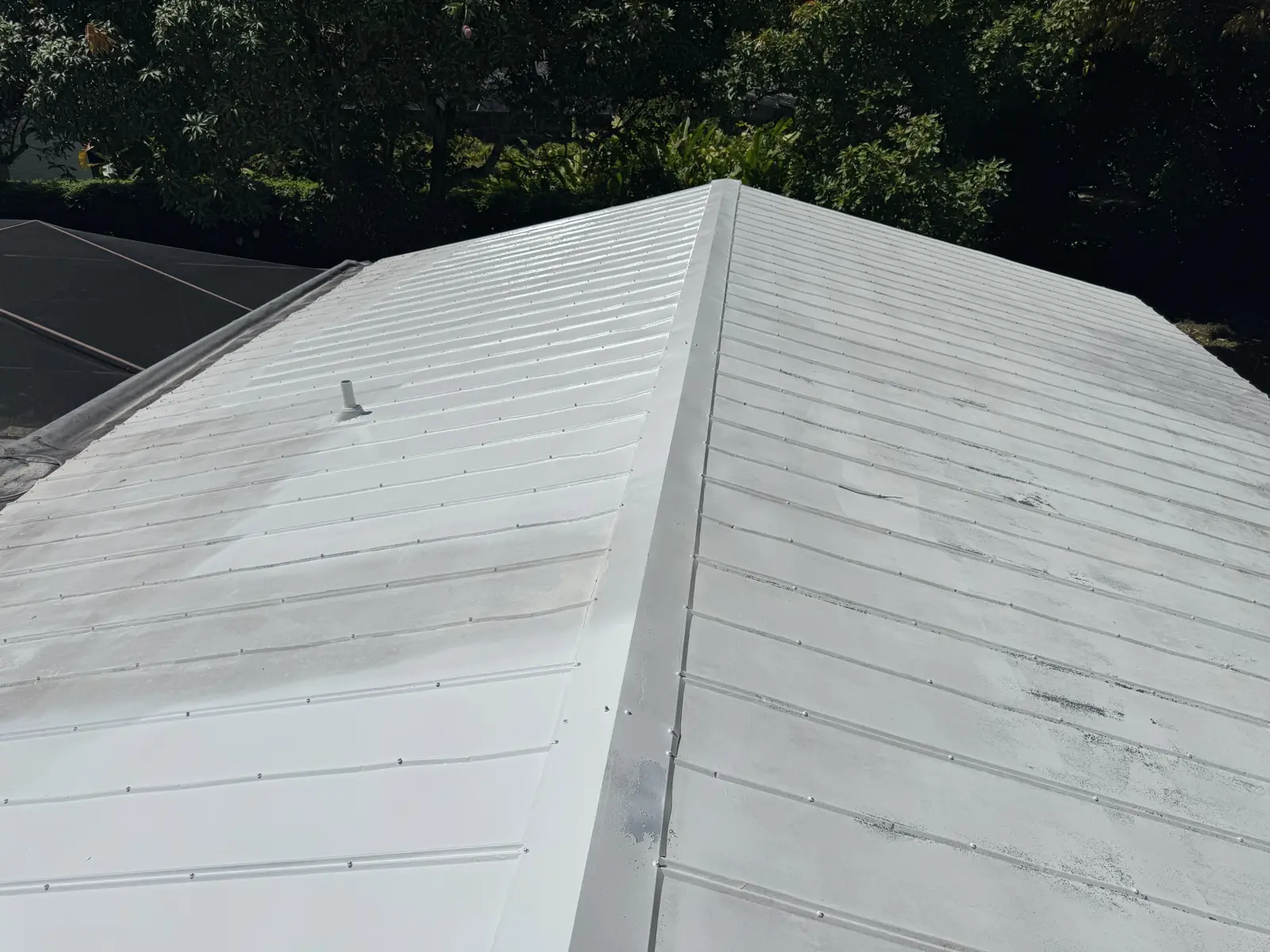 White Metal Roof Coating Restoration, roof coating project photo 100