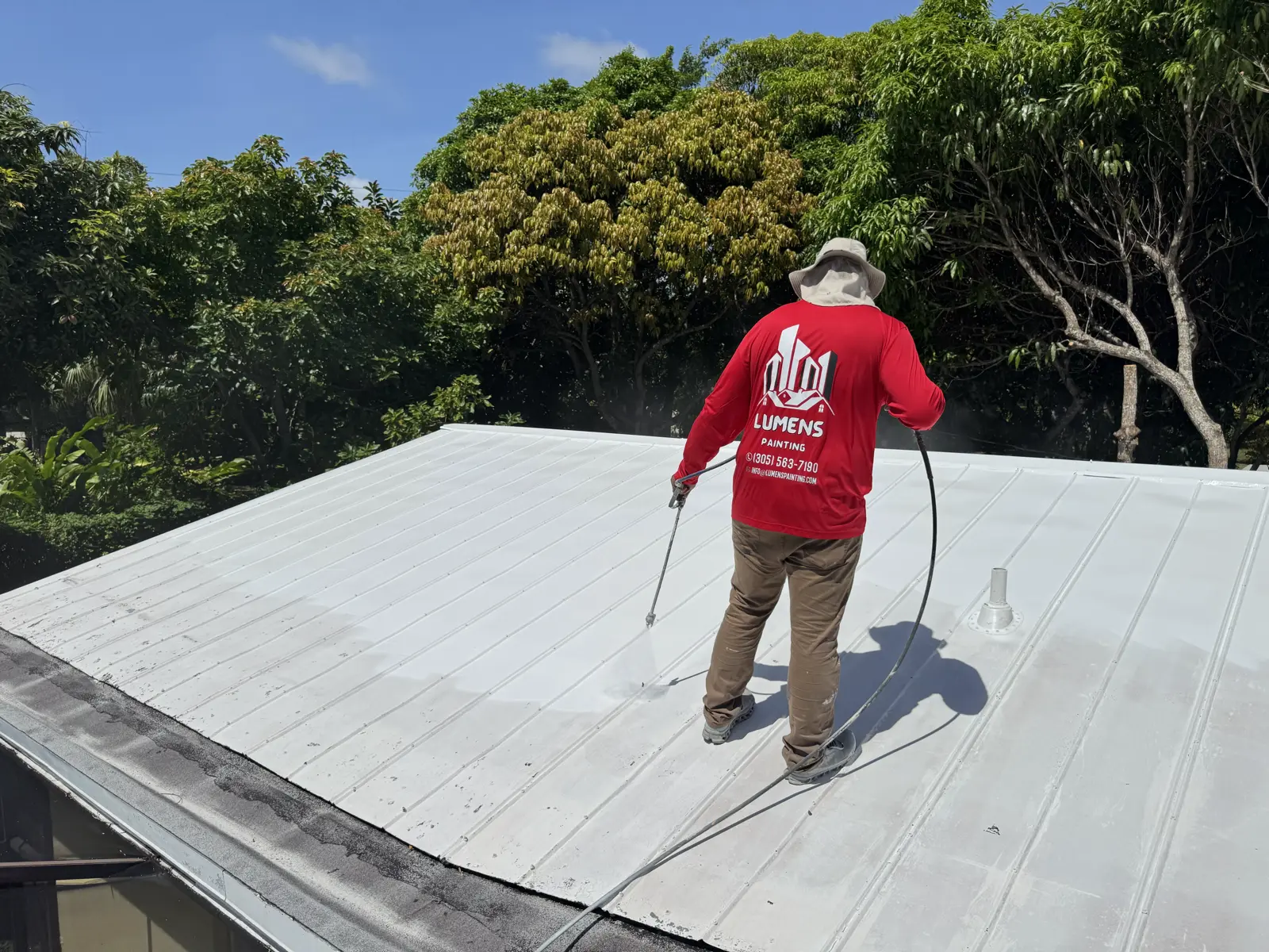 White Metal Roof Coating Restoration, roof coating project photo 105