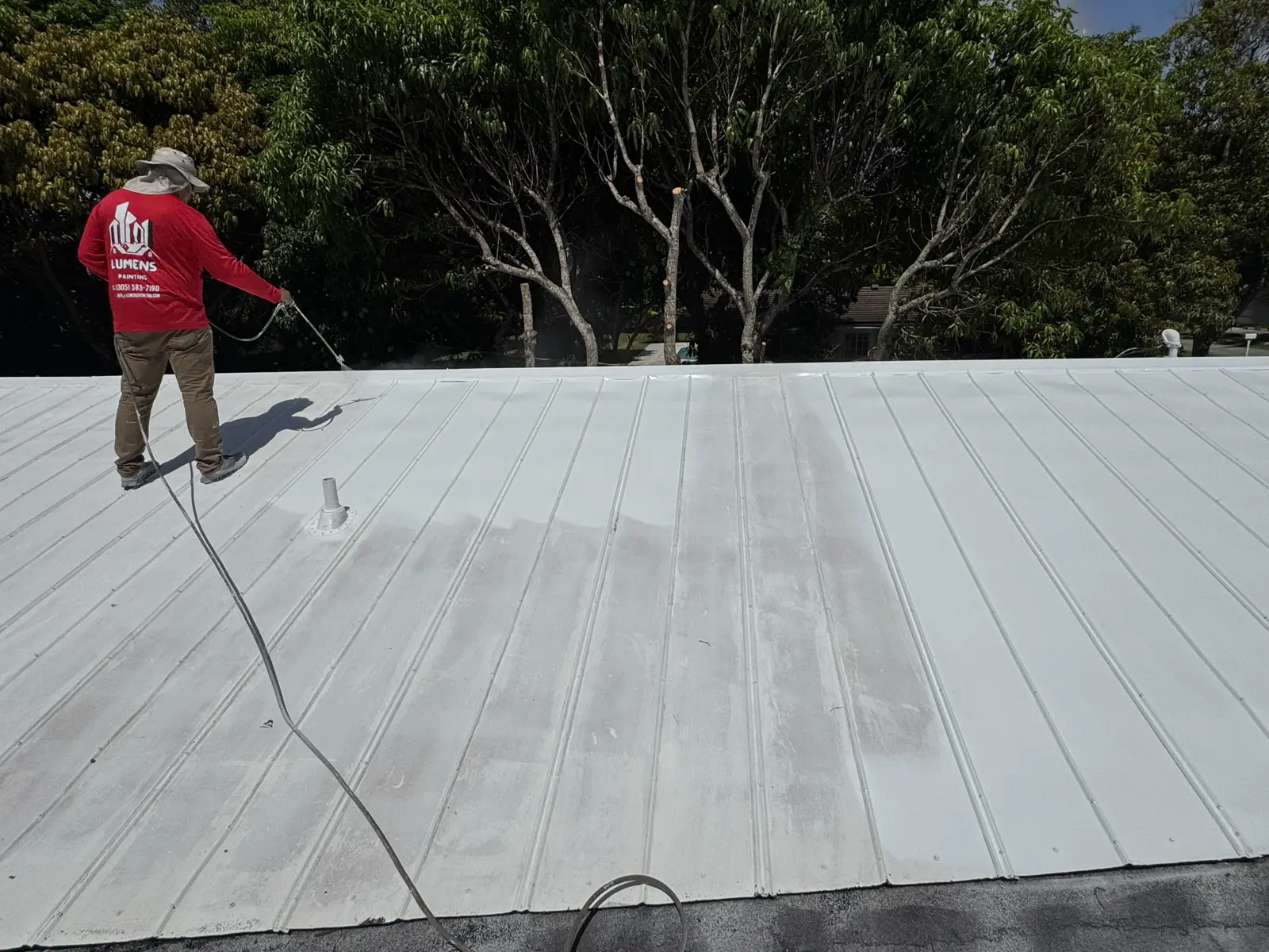 White Metal Roof Coating Restoration, roof coating project photo 108