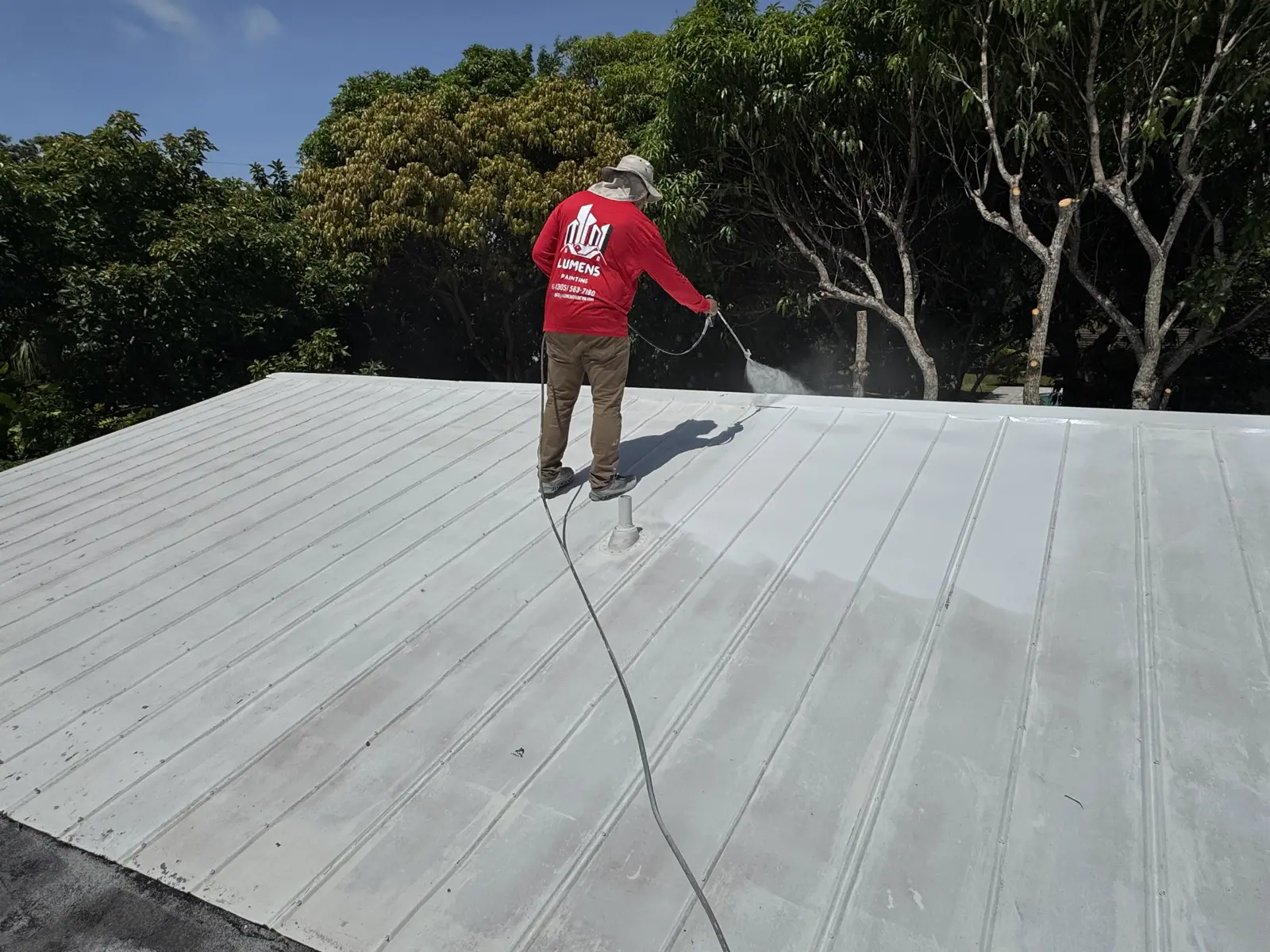 White Metal Roof Coating Restoration, roof coating project photo 109
