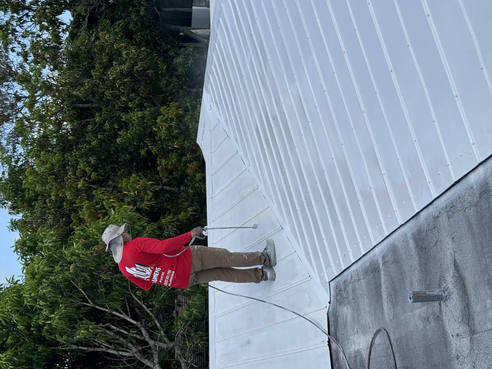 White Metal Roof Coating Restoration, roof coating project photo 110