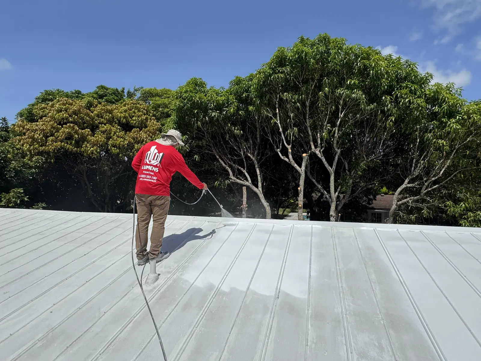 White Metal Roof Coating Restoration, roof coating project photo 112