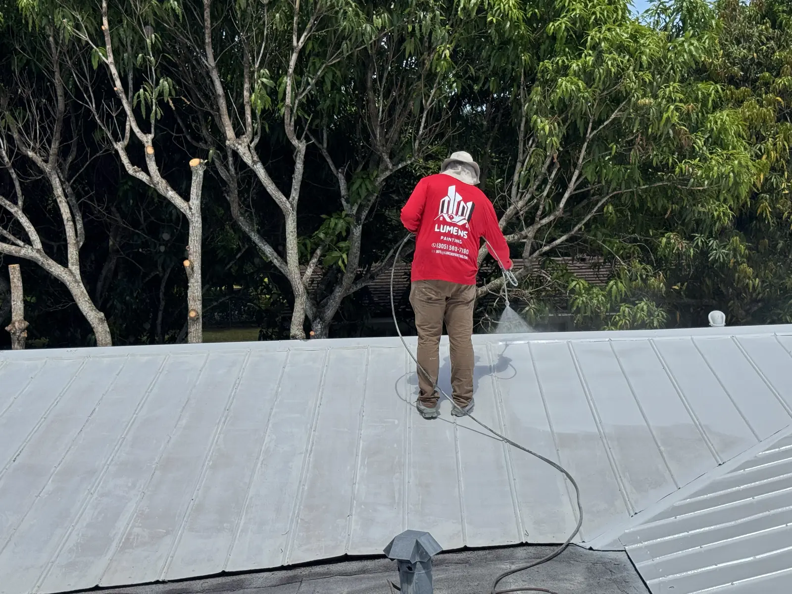 White Metal Roof Coating Restoration, roof coating project photo 113