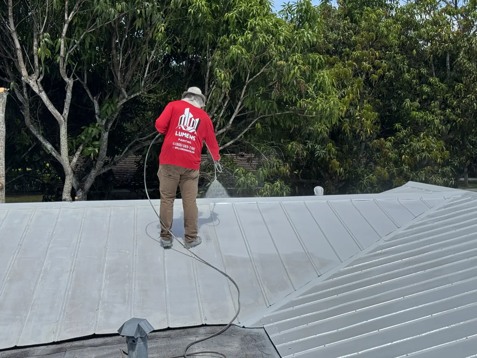 White Metal Roof Coating Restoration, roof coating project photo 114