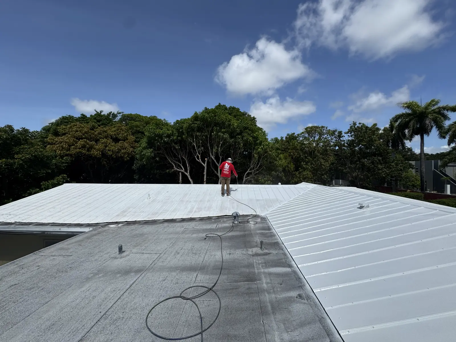 White Metal Roof Coating Restoration, roof coating project photo 115