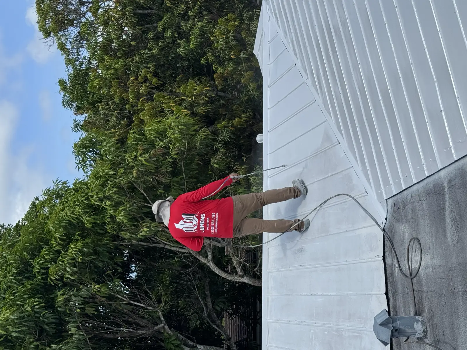 White Metal Roof Coating Restoration, roof coating project photo 116