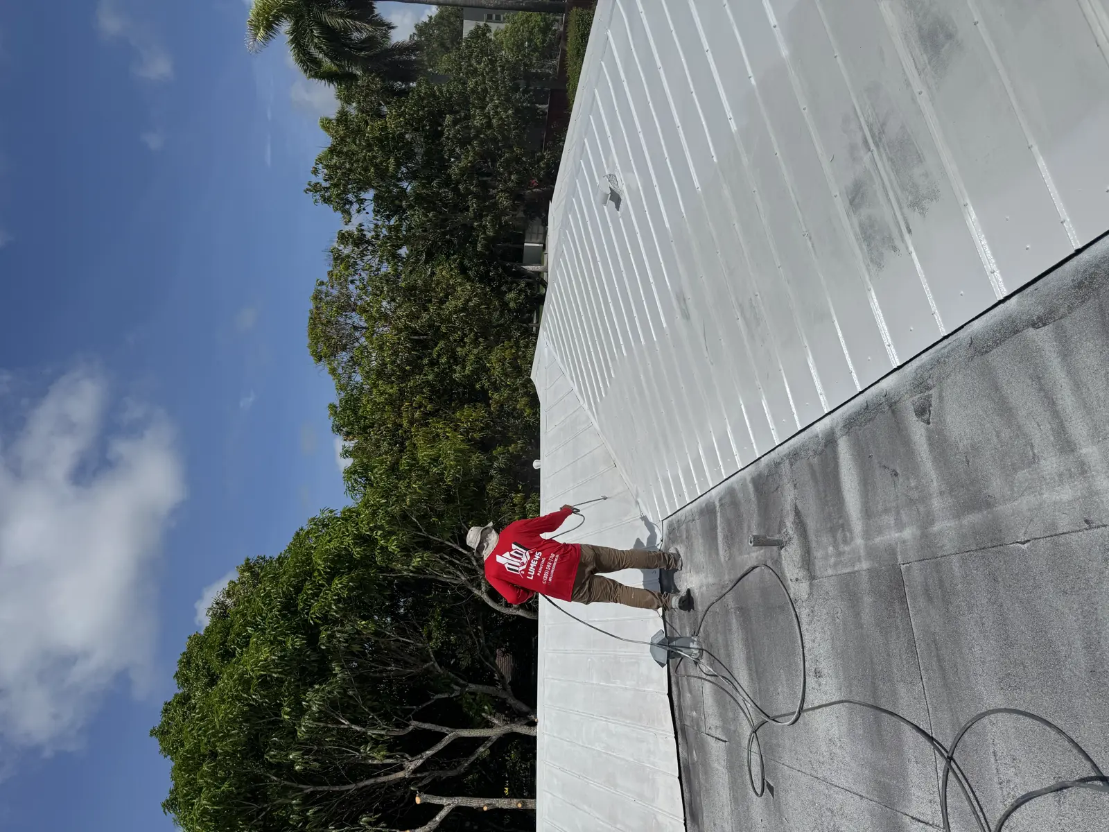 White Metal Roof Coating Restoration, roof coating project photo 119