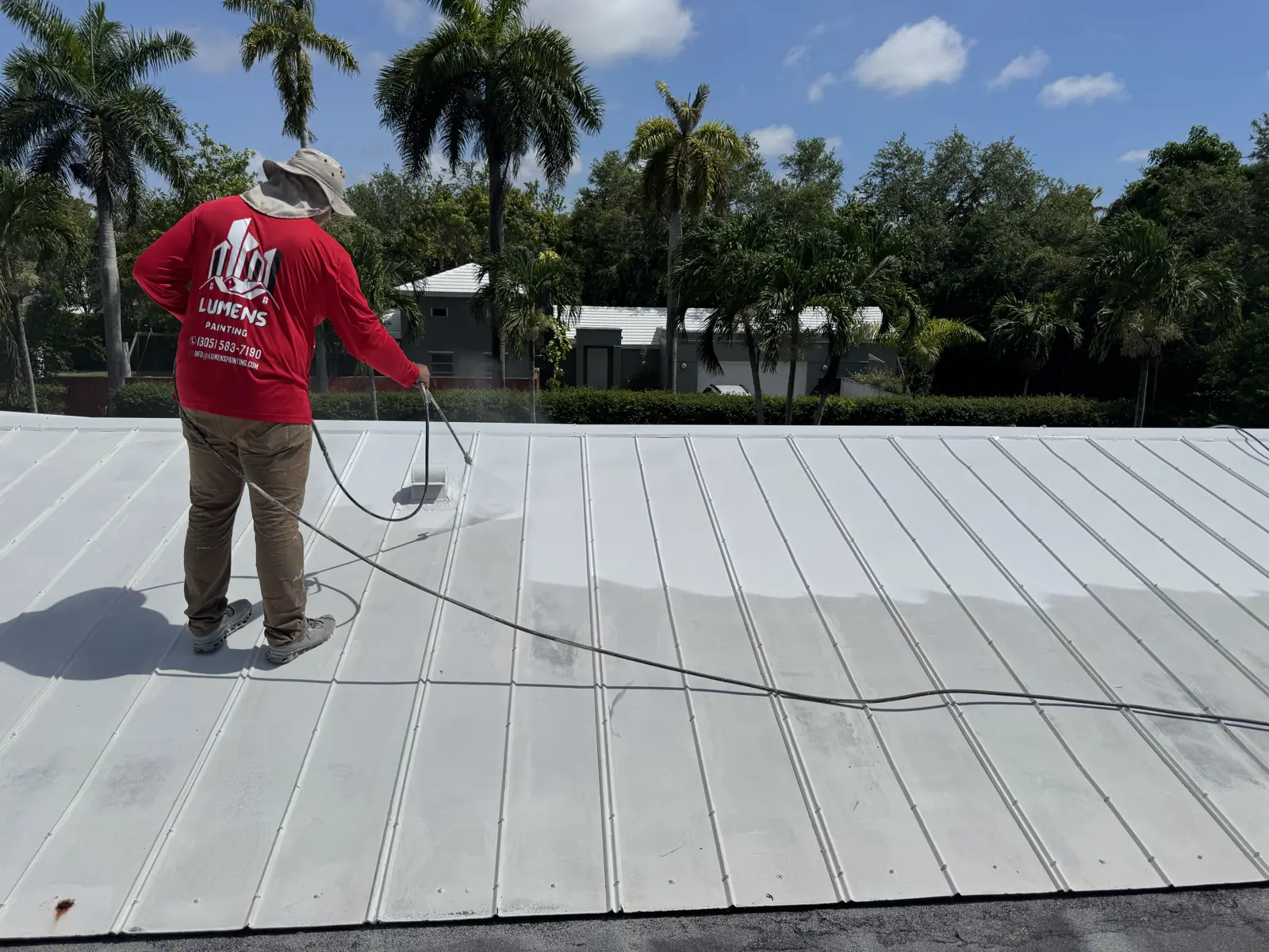 White Metal Roof Coating Restoration, roof coating project photo 124