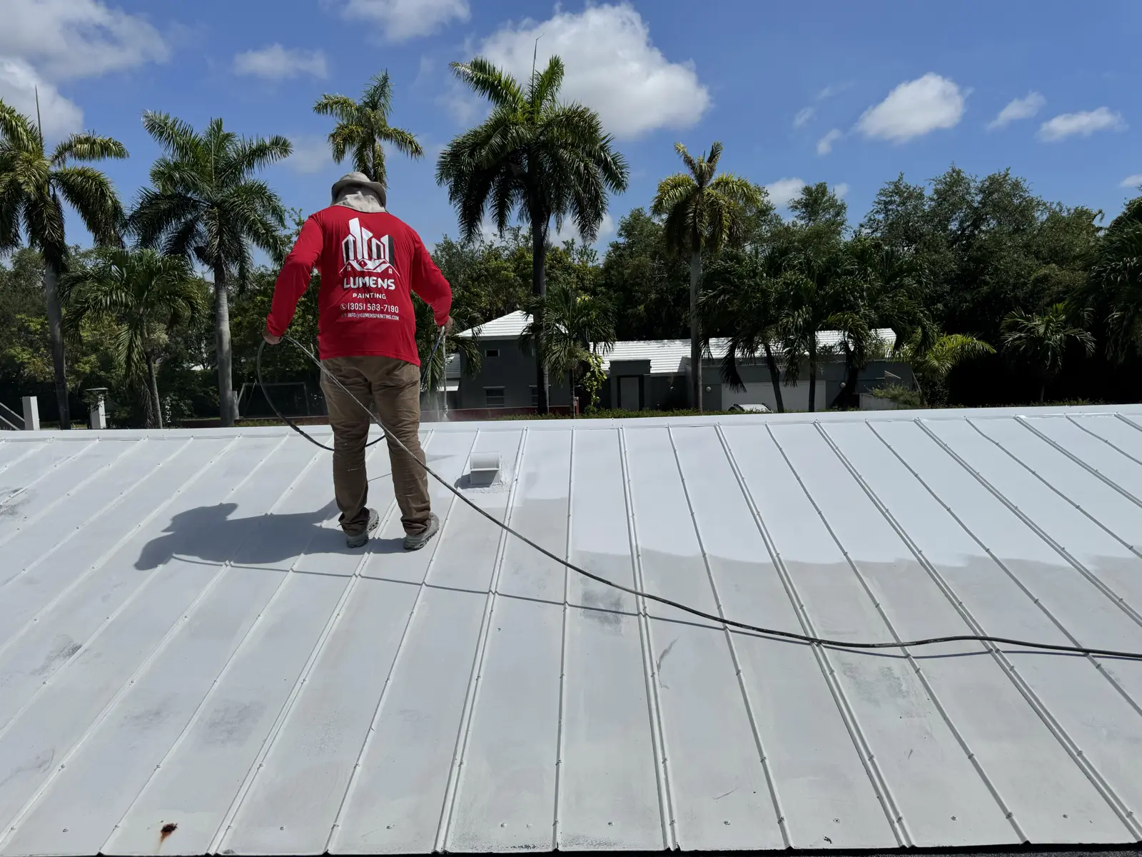 White Metal Roof Coating Restoration, roof coating project photo 125