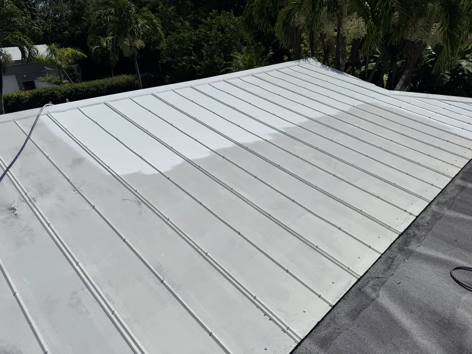 White Metal Roof Coating Restoration, roof coating project photo 129