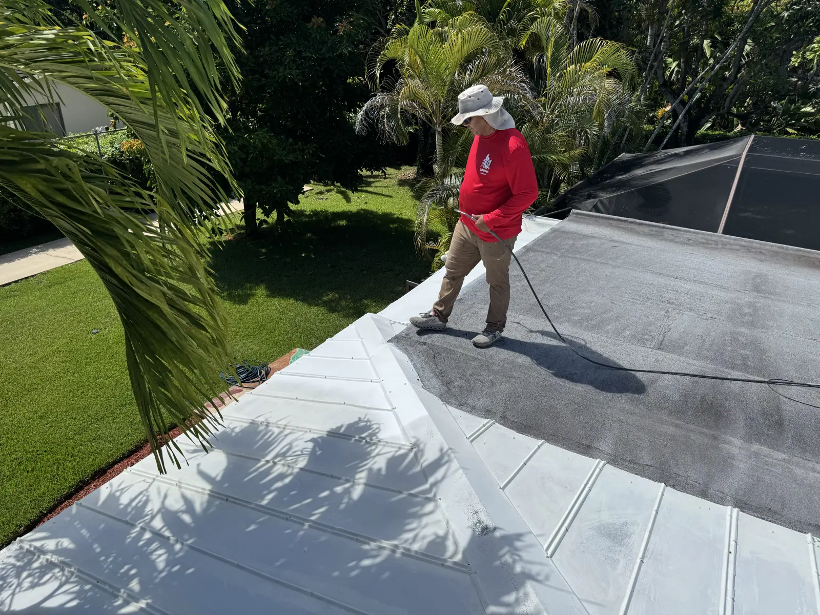 White Metal Roof Coating Restoration, roof coating project photo 136