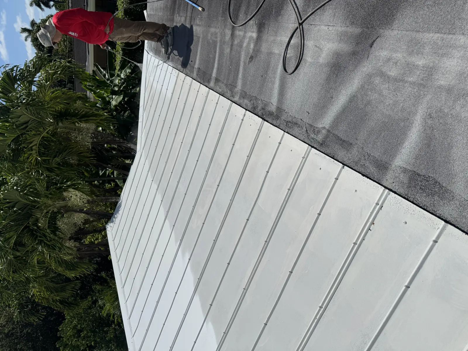White Metal Roof Coating Restoration, roof coating project photo 139