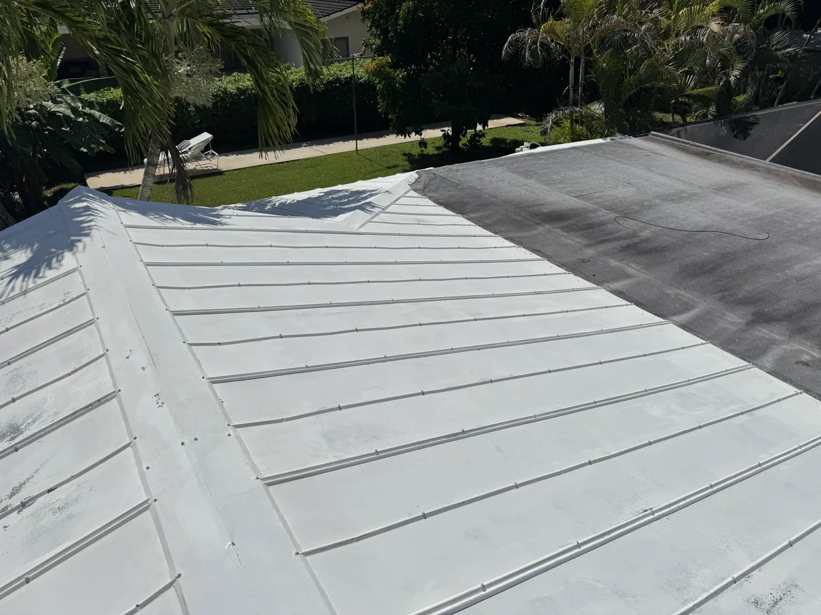 White Metal Roof Coating Restoration, roof coating project photo 142