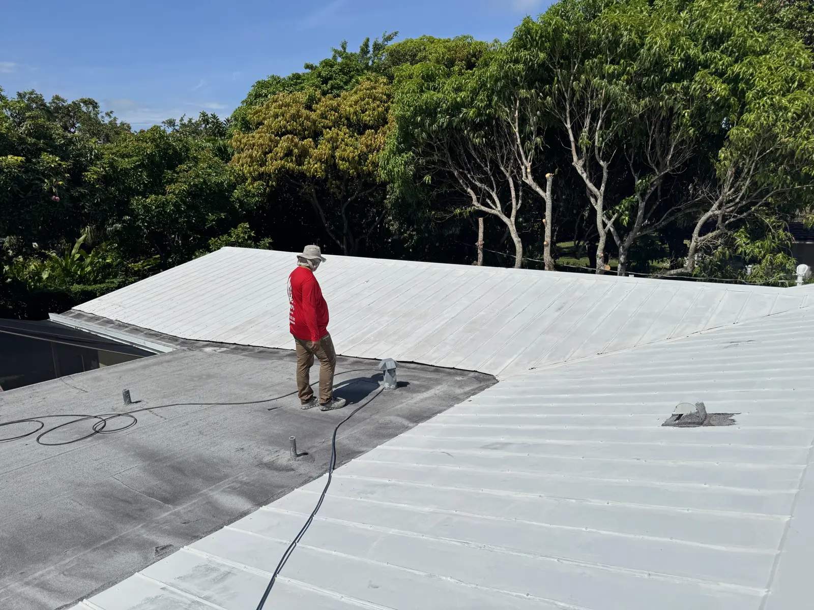 White Metal Roof Coating Restoration, roof coating project photo 144