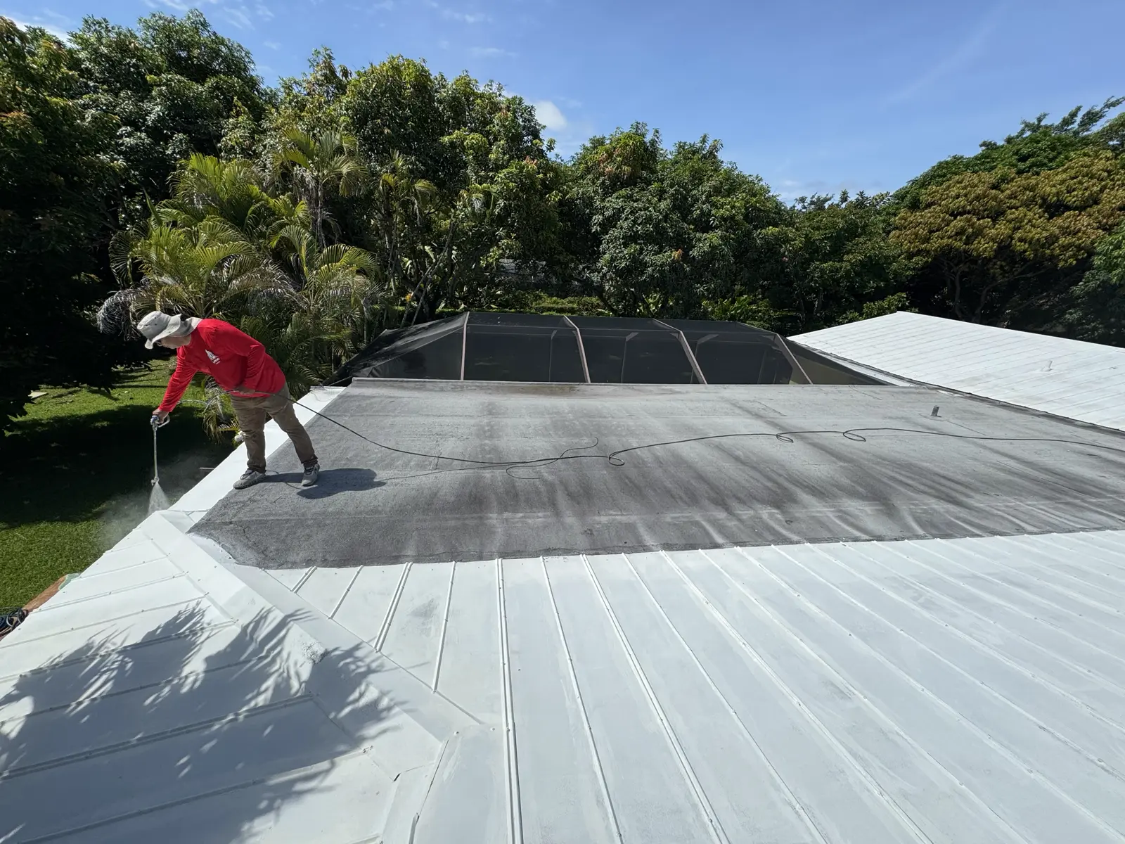 White Metal Roof Coating Restoration, roof coating project photo 146
