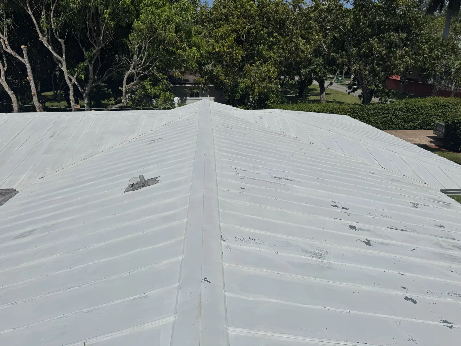 White Metal Roof Coating Restoration, roof coating project photo 148