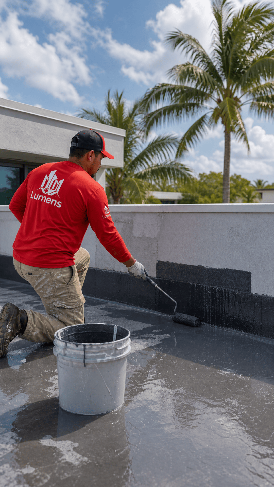 Residential waterproofing services for a Miami-Dade home by Lumens Painting